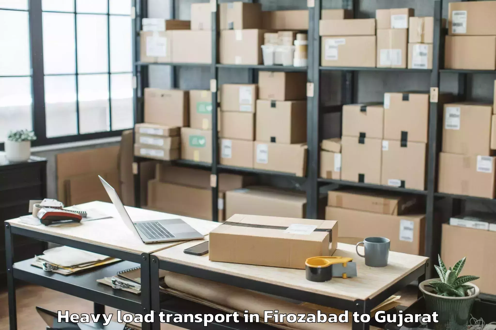 Top Firozabad to Sagbara Heavy Load Transport Available